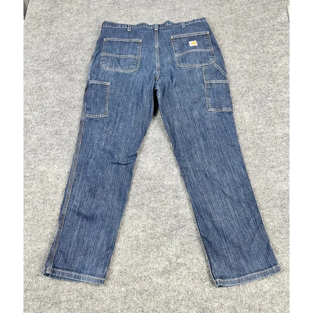 Carhartt Flame Resistant Carpenter Jeans Mens 38x30 Blue CAT2 290-83 Dark Wash